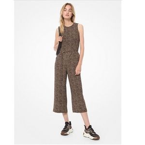 Michael Kors Belted Animal Print Jumpsuit